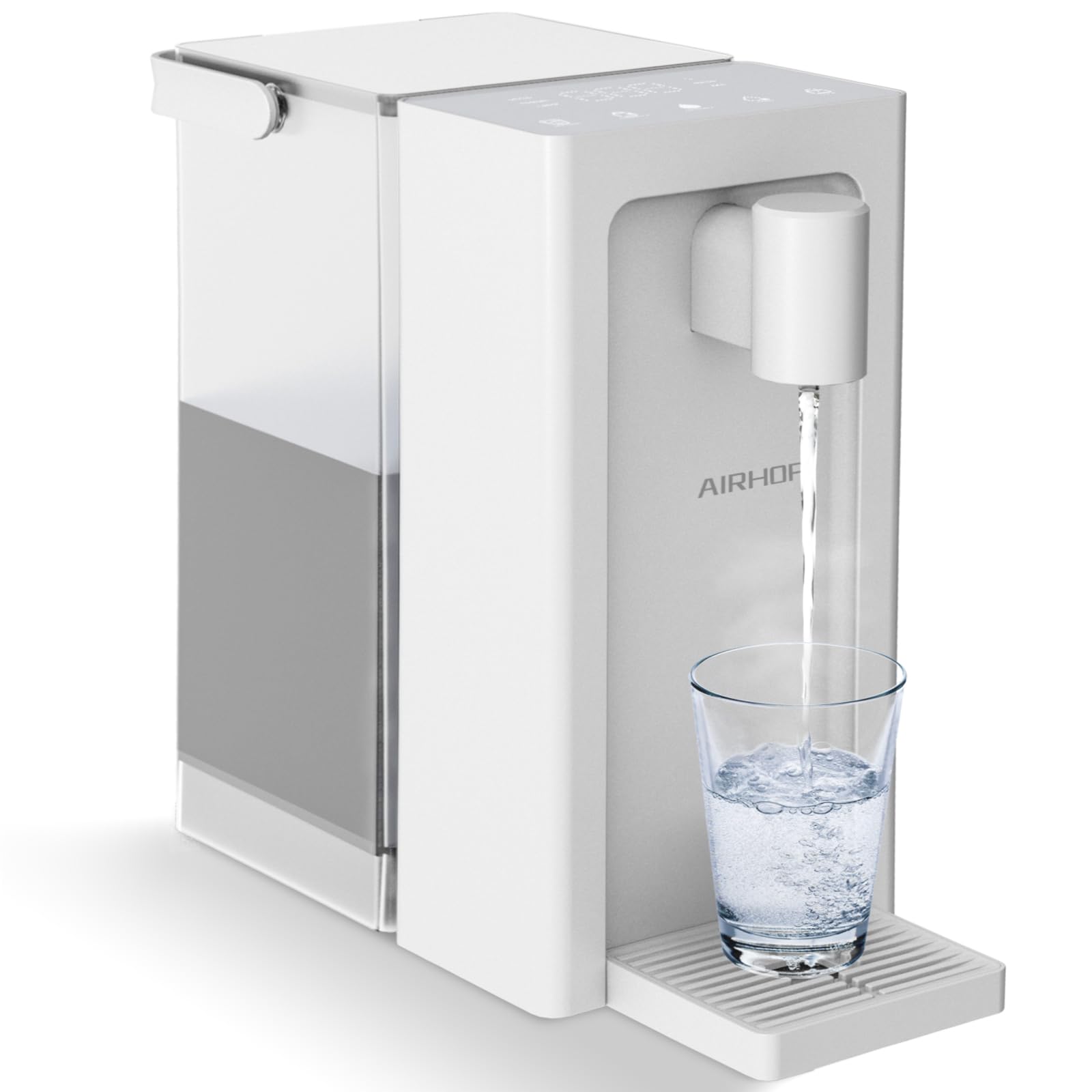 AIRHOP Instant Hot Water Dispenser, Quick Heating hot water dispenser with Child Locks, Adjustable 5 Temp with 3 Water Volume Dispense, 3L Removable Tank, Ideal for Home Office Kitchen, White
