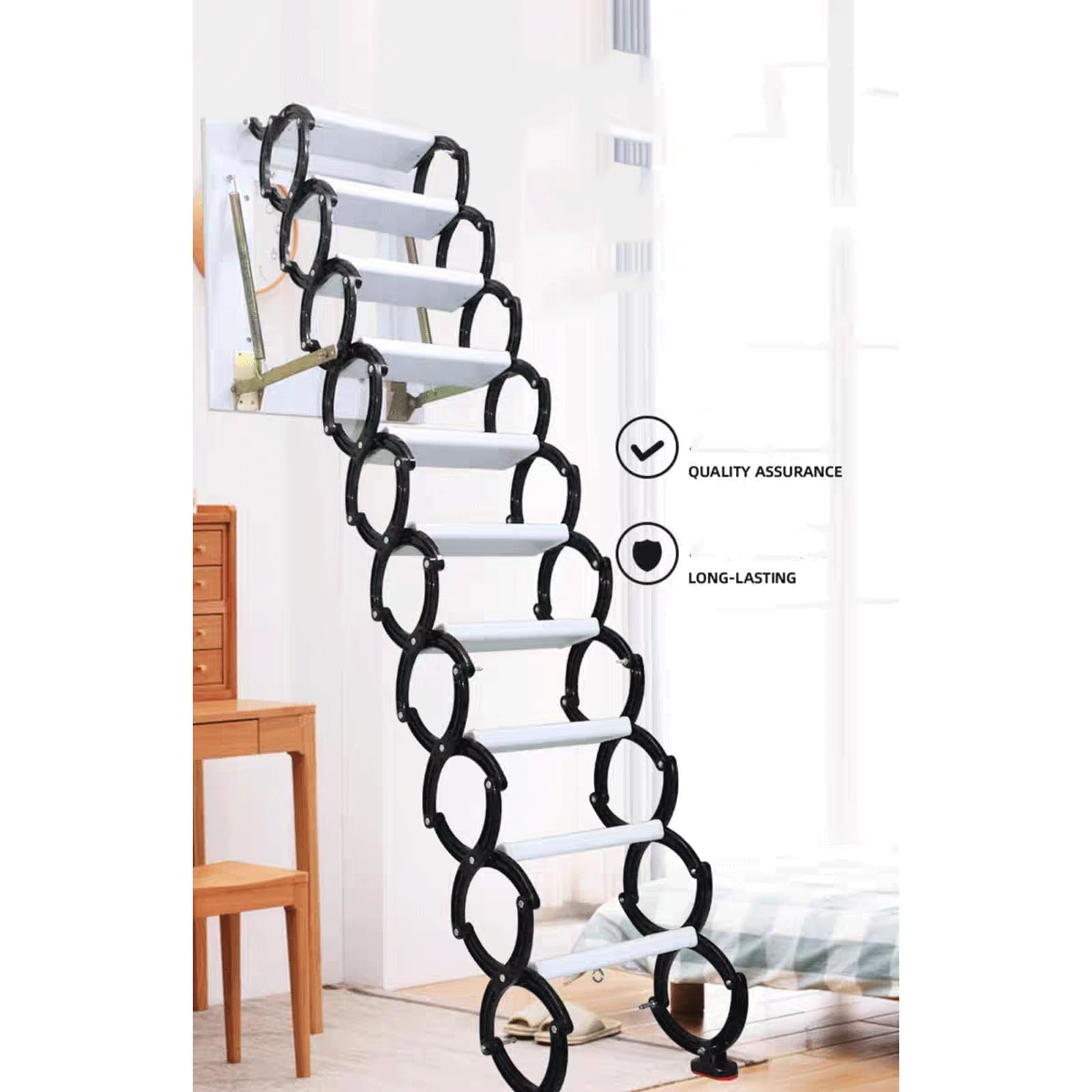 Escalera Loft Manual Montaje en Pared Techo Plegable