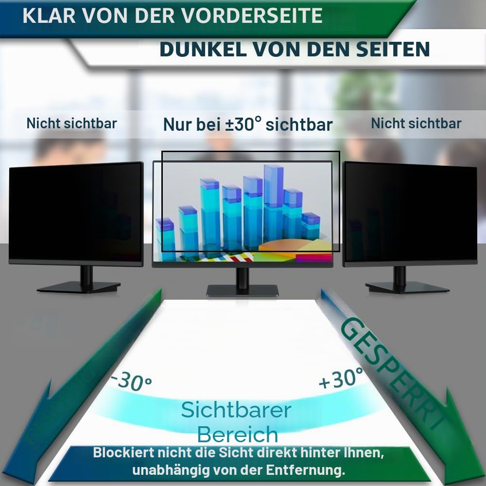 STARY Blickschutzfolie für 27" 16:9 Ultra-Slim Bezel Monitor Selbstklebend