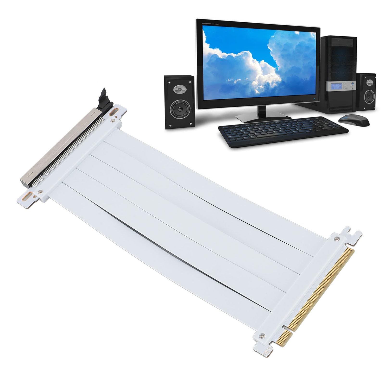 Yosoo Health Gear PCIE 5.0 - Cavo di prolunga 5.0 X16, cavo di prolunga per scheda grafica, 128 gbit/S, ad alta velocità, flessibile, GPU