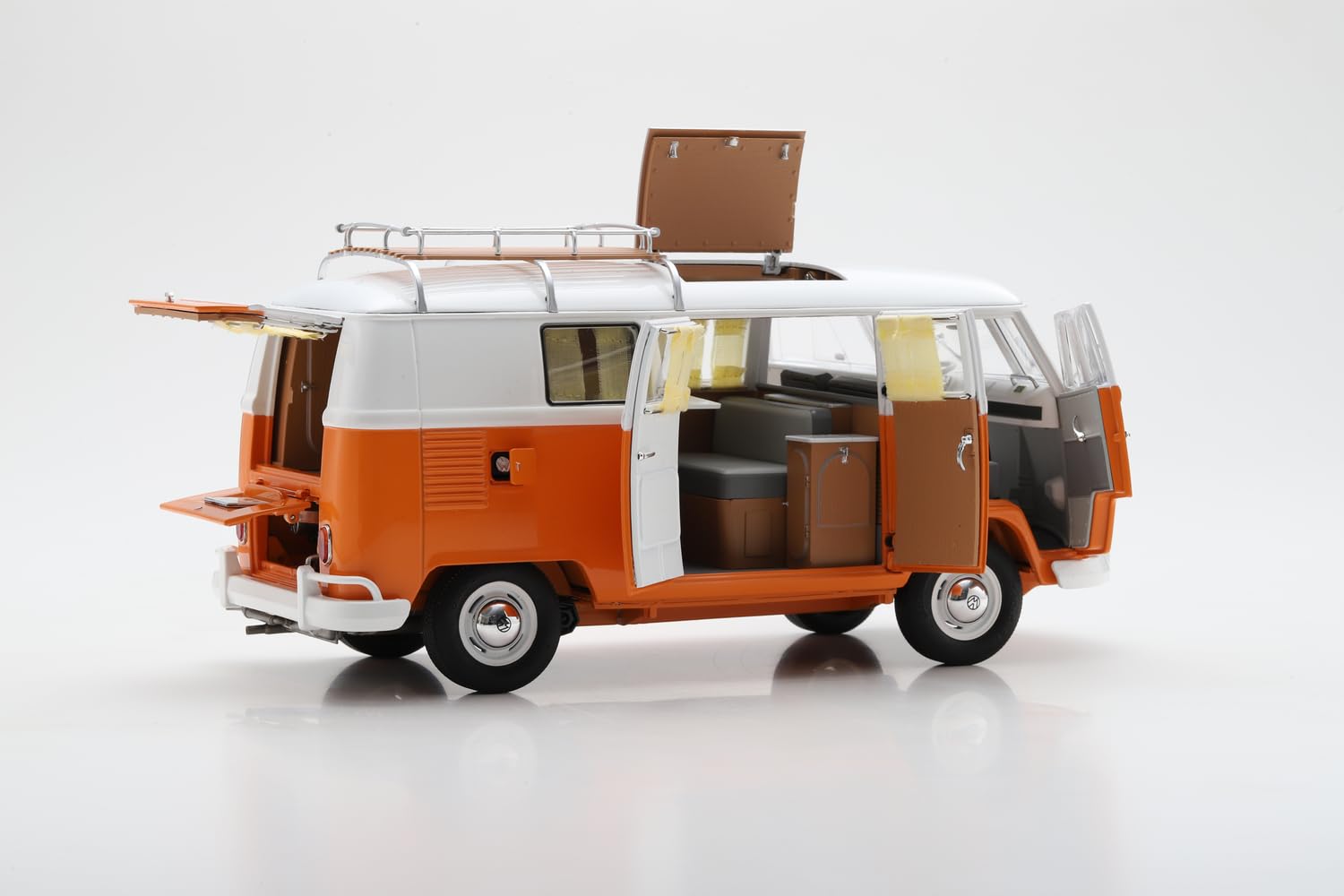 Schuco 1:18 VW T1 Samba 1962 Ora./Metallgrau DC - Hochwertiges Diecast Modellauto im Maßstab 1:18, Modellauto, 1:18, Auto, Sammlermodell