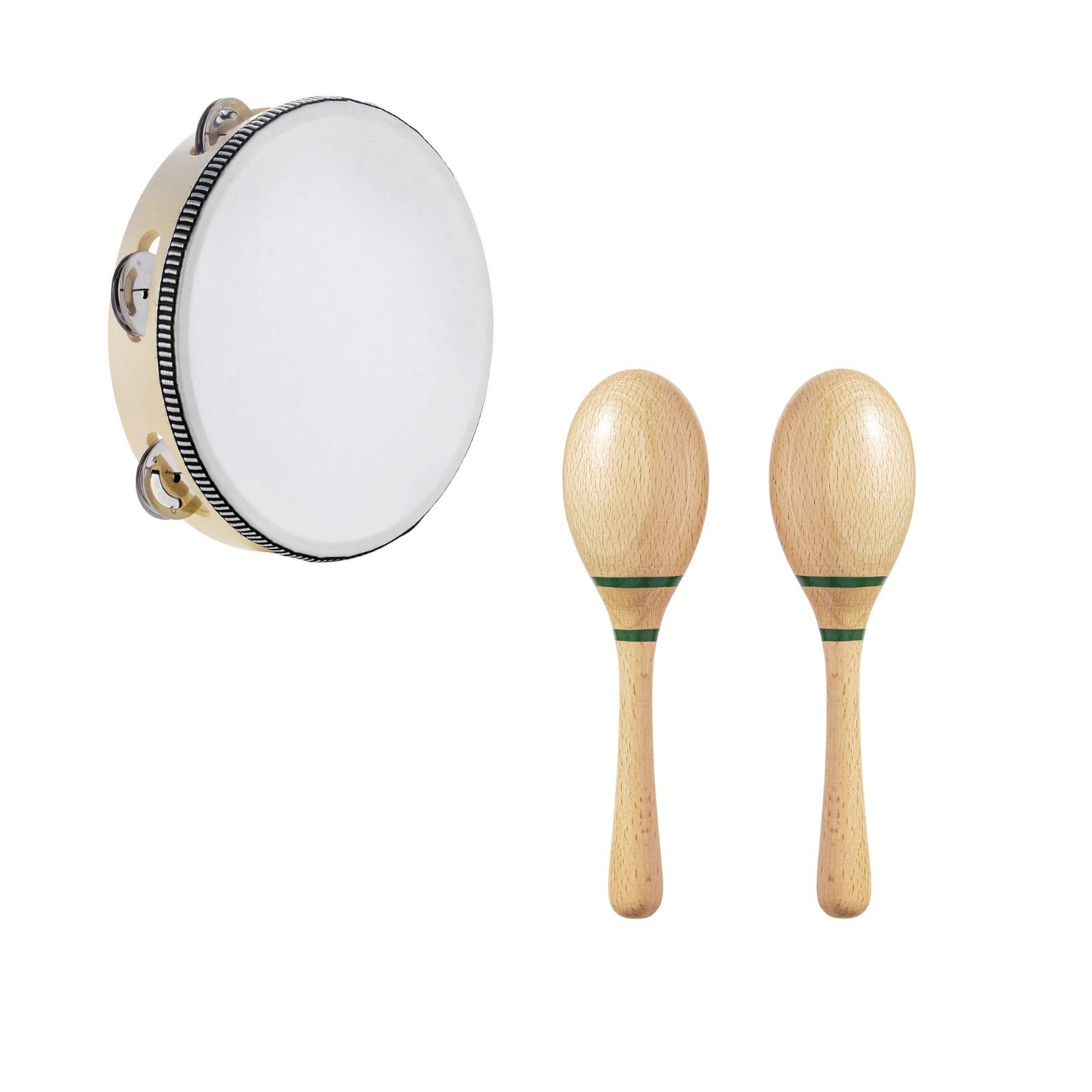 Amazon.com: 10 inch Tambourine with Natural Maracas: Hand Held