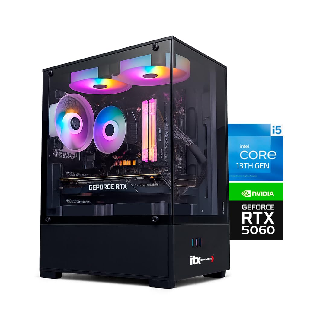 PC ITX Gamer FPS Headshot, Core I5 13400F, NVídia GeForce RTX 5060