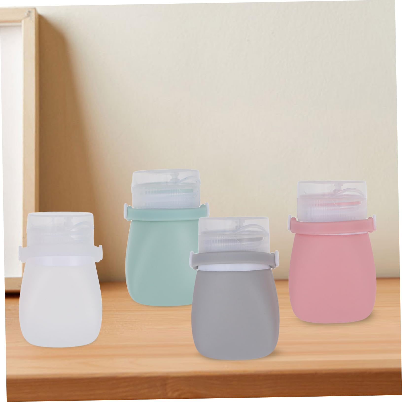 FOMIYES 4 Set Di Flaconi Per Cosmetici Liquidi Da Viaggio Comprimibili Contenitori Di Ricarica in Silicone Per Kit Di Cosmetici Da Viaggio