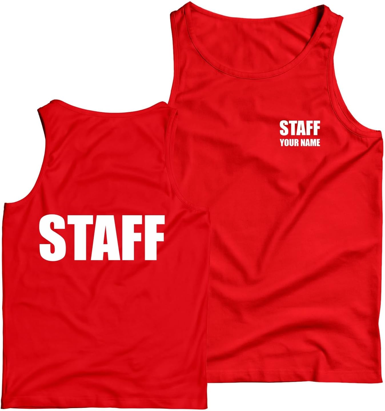 lepni.me Men’s Staff Tank Top Personalized Work Tank with Name Tank Top for Events, Security, Catering, Hospitality