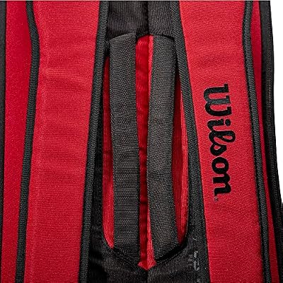 Wilson Clash V2 Super Tour Tennis Racket Bag - Red/Black, Holds up to 6 Rackets