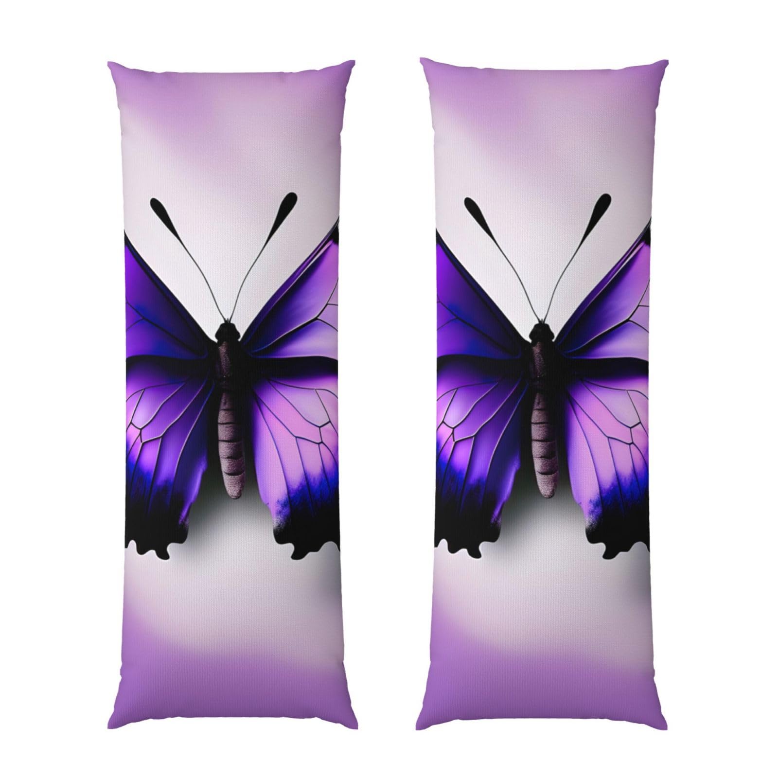 Housse de coussin de corps papillon violet pour un sommeil réparateur et une lecture cocooning
