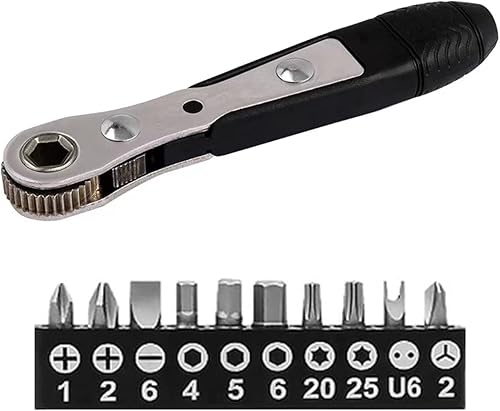 Juego de puntas de destornillador de trinquete de 36 dientes de 1/4 de pulgada, juego de puntas de destornillador de 90 grados de alto par de