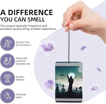 Zombie Hands Pattern Car Air Fresheners 6 Pcs Rectangle Hanging Aromatherapy Tablets Scented Fresheners For Bedroom Closet Shoe