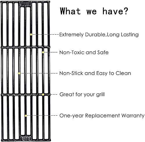 Miniatura 7 de Hisencn Bandeja de cenizas de 27 pulgadas, rejillas de cocción de hierro fundido recubiertas de porcelana para parrillas de carbón Chargriller 2121,