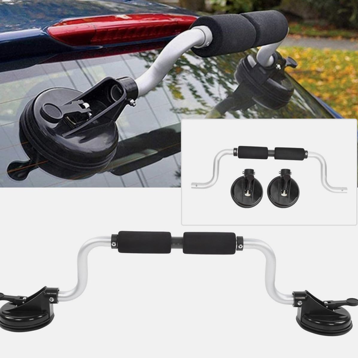 Rodillo para Kayak y Canoa con Ventosa de Aluminio para Techo