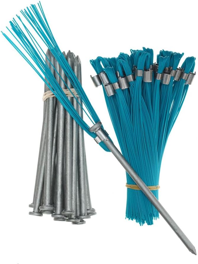 Trail Chasers® Blue Marking Flags (Whiskers), 6" Ground Markers with Steel Stakes, 25 Pack for Survey & Construction