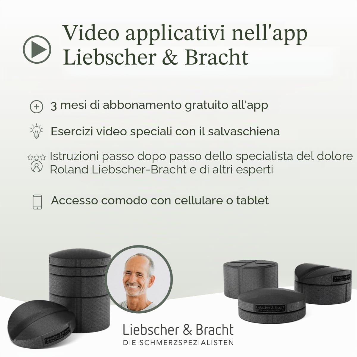Liebscher & Bracht L'originale attrezzo per la schiena con scanalatura per la colonna vertebrale e regolabile in altezza, prodotto in Germania, per esercizi di applicazione, colore nero