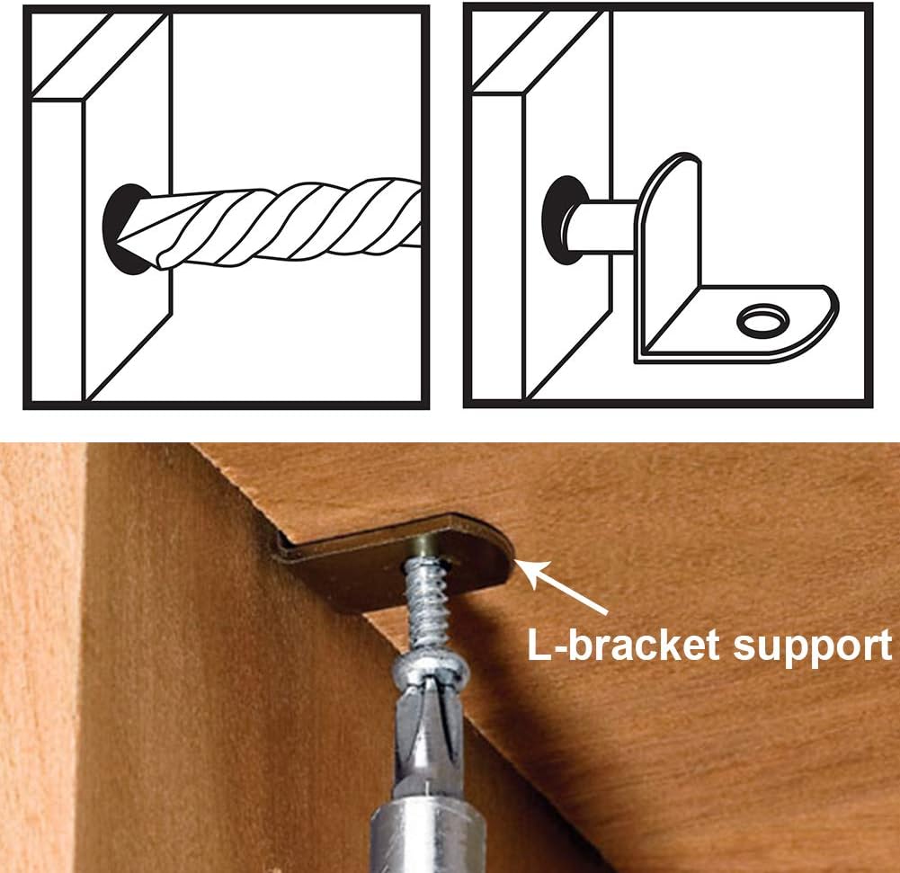 1/4 Inch Shelf Support Pegs 6mm Cabinet Shelf Pins – L-Shaped Heavy Duty Shelf Support Brackets with Hole, Kitchen Cabinet Hardware Replacement, Closet Organizer System Parts (50 Pack)