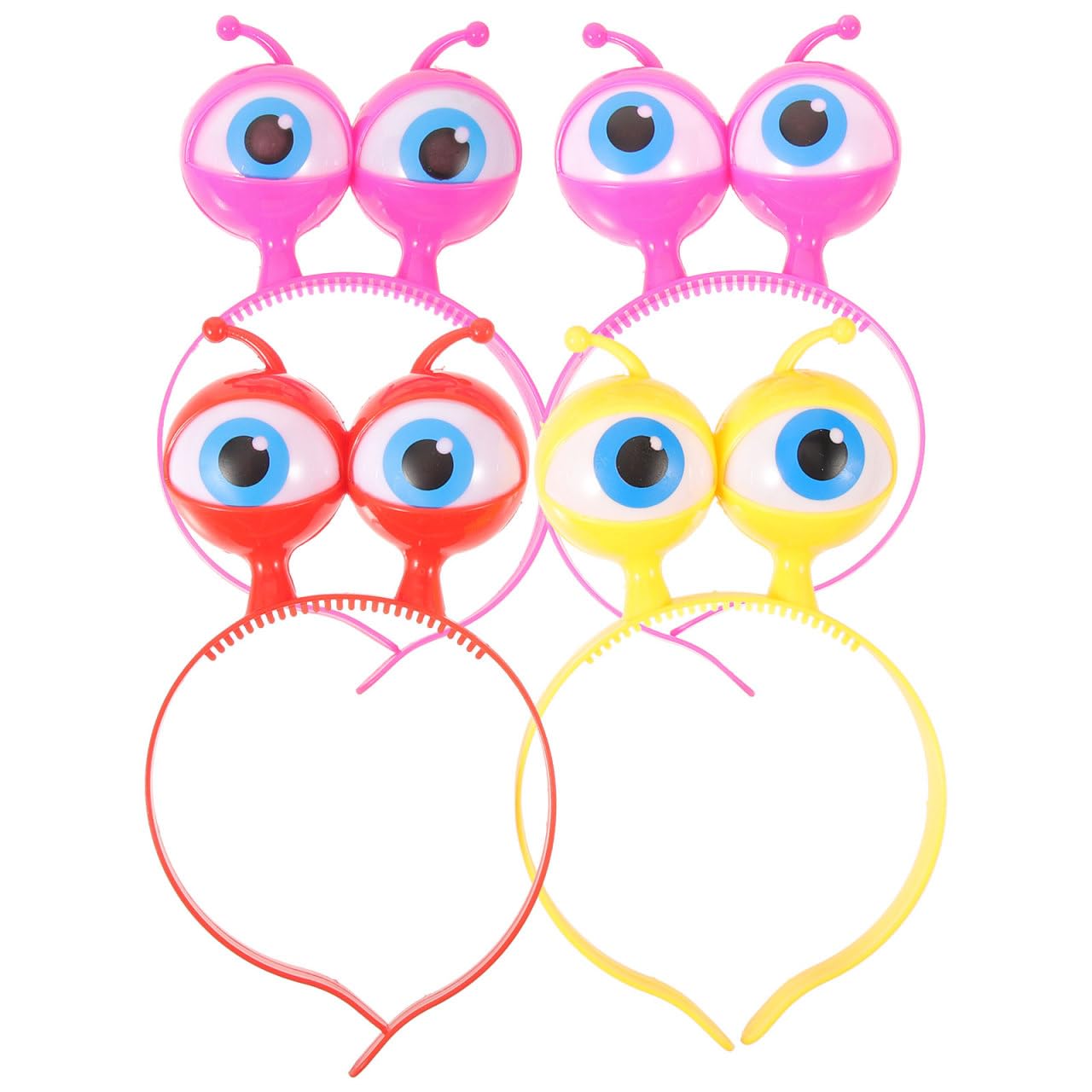 Beavorty Light Up Eyeball Headband 4pcs Glowing Eyeball Bopper Flashing Led Glowing Eyeball Headband Big Eye Ball Headpiece Headbands Cosplay Accessories