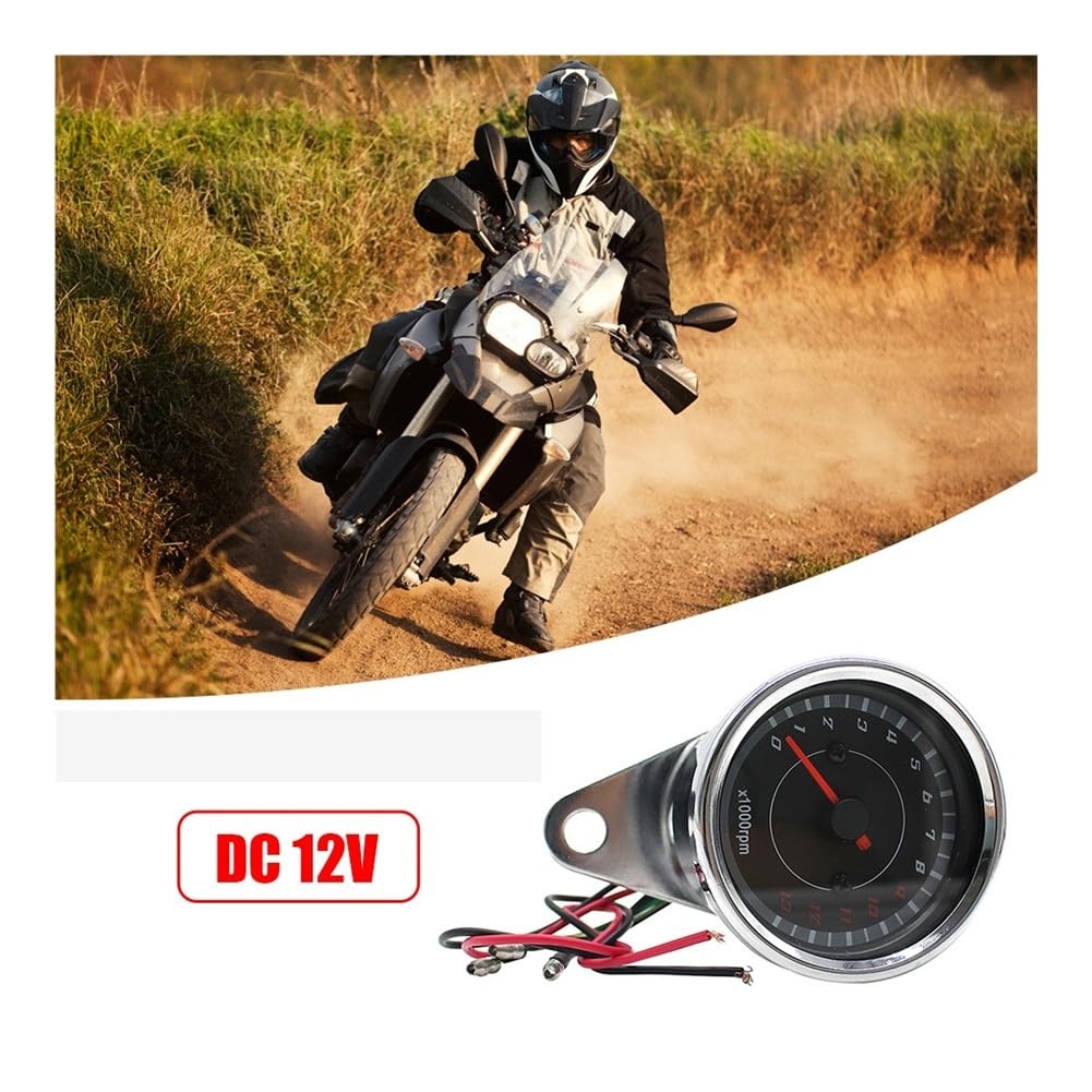 Velocímetro digital Tacómetro Universal Para Motocicleta DC 12V, Analógico Retroiluminado Azul De 1000RPM, Electrónico, Velocímetro