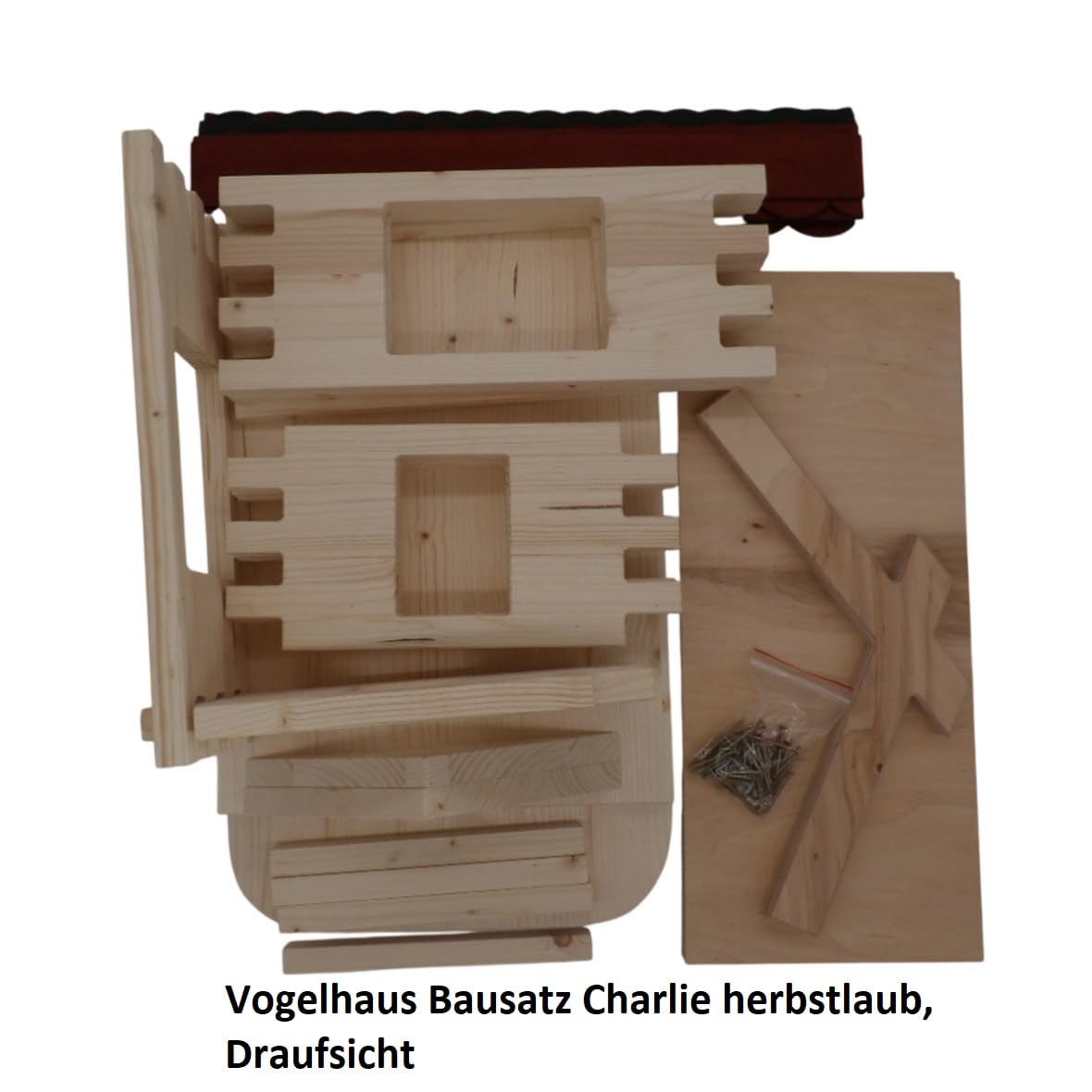 Vogelhaus Bausatz Charlie herbstlaub Manufaktur Martinshof L: 47 cm B: 38,5 cm H: 43 cm Material: unbehandeltes Fichtenholz Futterhaus Garten Holz Hochzeit Geschenk Terrasse Balkon