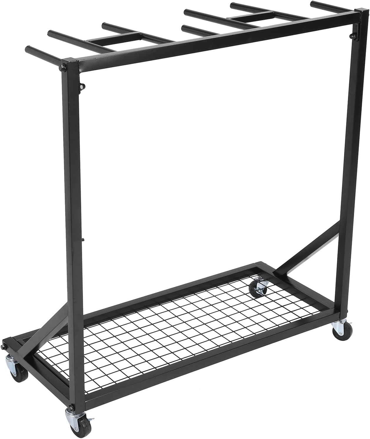 Tennis Racket Storage Organizer Holder Rack with Wheels Rolling Mobile Sports Equipment Cart for School/Gym/Training Ground