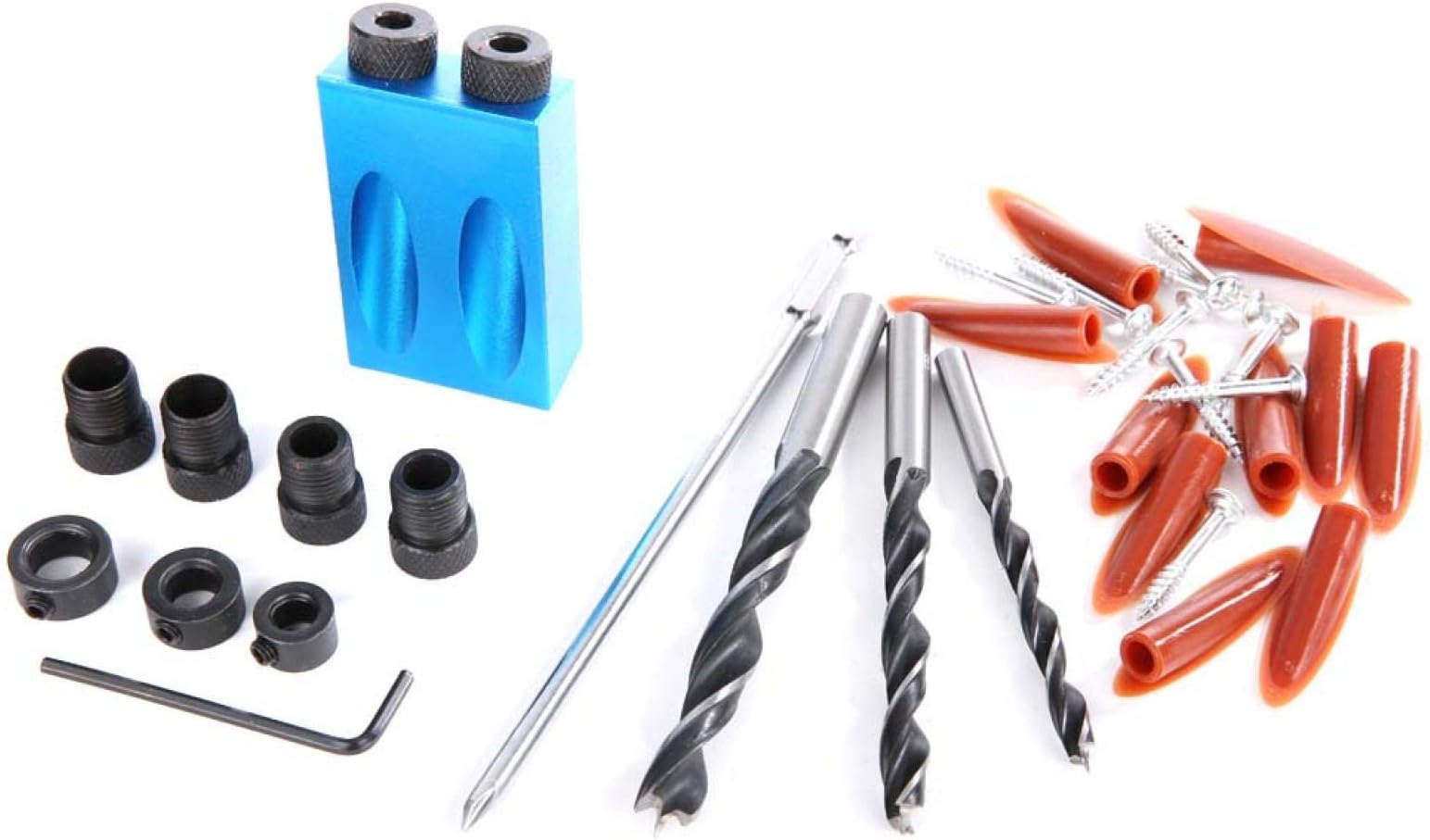 Hole Screw Jig, Pocket Hole Jig Kit Wood Hand Tools 15 Degree Hole Woodworkers Guide Oblique Hole Locator for Woodworking for Carpenters