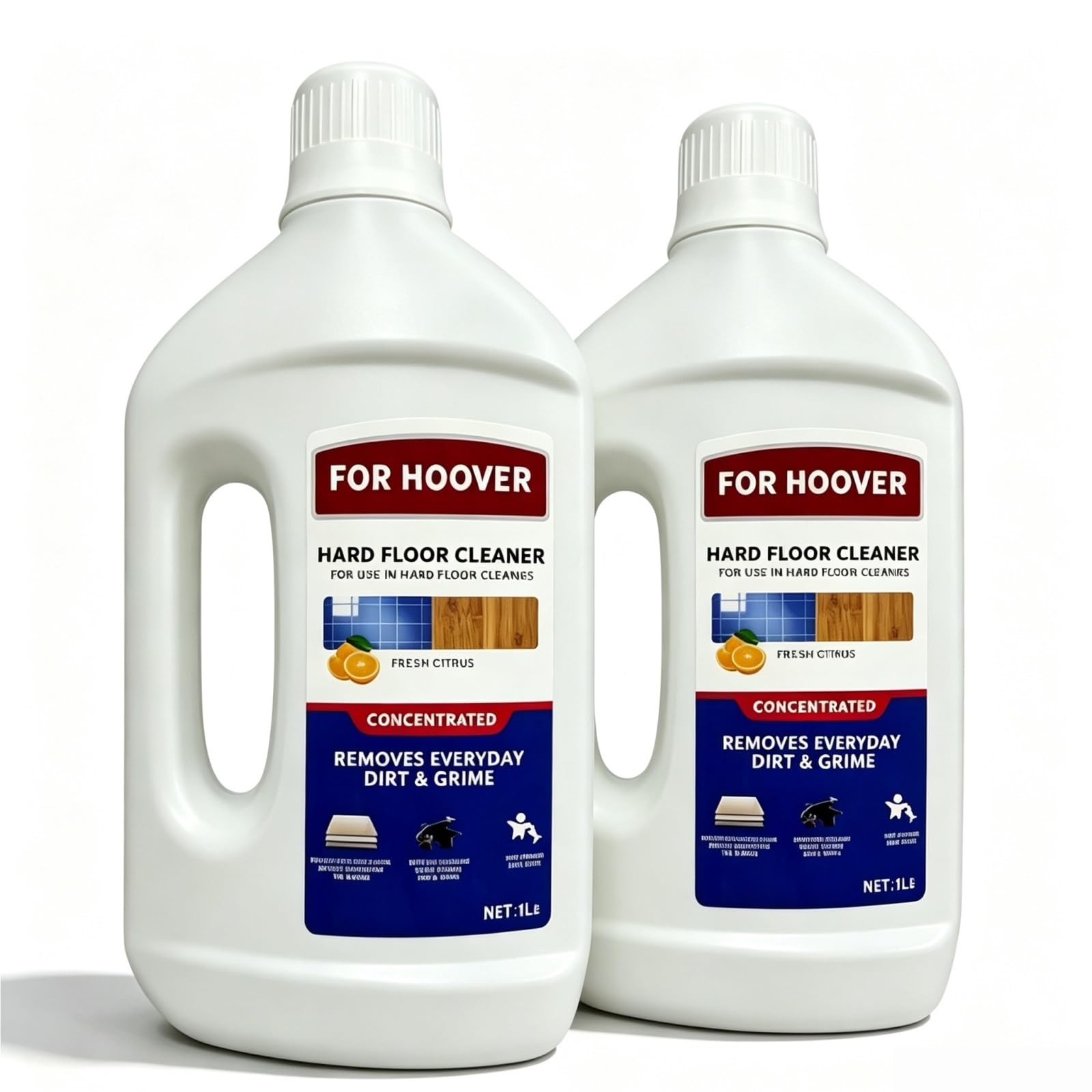 Limpiador For Pisos Duros De 1 Litro, Compatible Con HOOVER La Fregona Aspiradora En Seco Y Húmedo, Solución De Limpieza Eficaz For Eliminar La Suciedad Y El Polvo Cotidianos, Líquido Limpiador(2pcs)