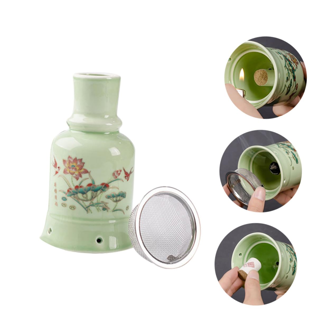 Ceramiczny Do Moksoterapii z Izolacją Cieplną Przenośny Garnuszek Do Masażu Moxą i Skrobania Bezpieczny Ceramiczny Materiał Karku Kolan i Ramion