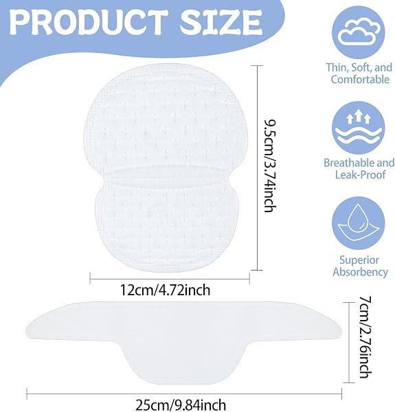 80 Piezas Almohadillas Sudor Axilas, Desechables Almohadillas Absorbentes con 10 Parches para el cuello, Cómodo y Invisible, Antisudor Axilas para Hombres Mujeres - 2
