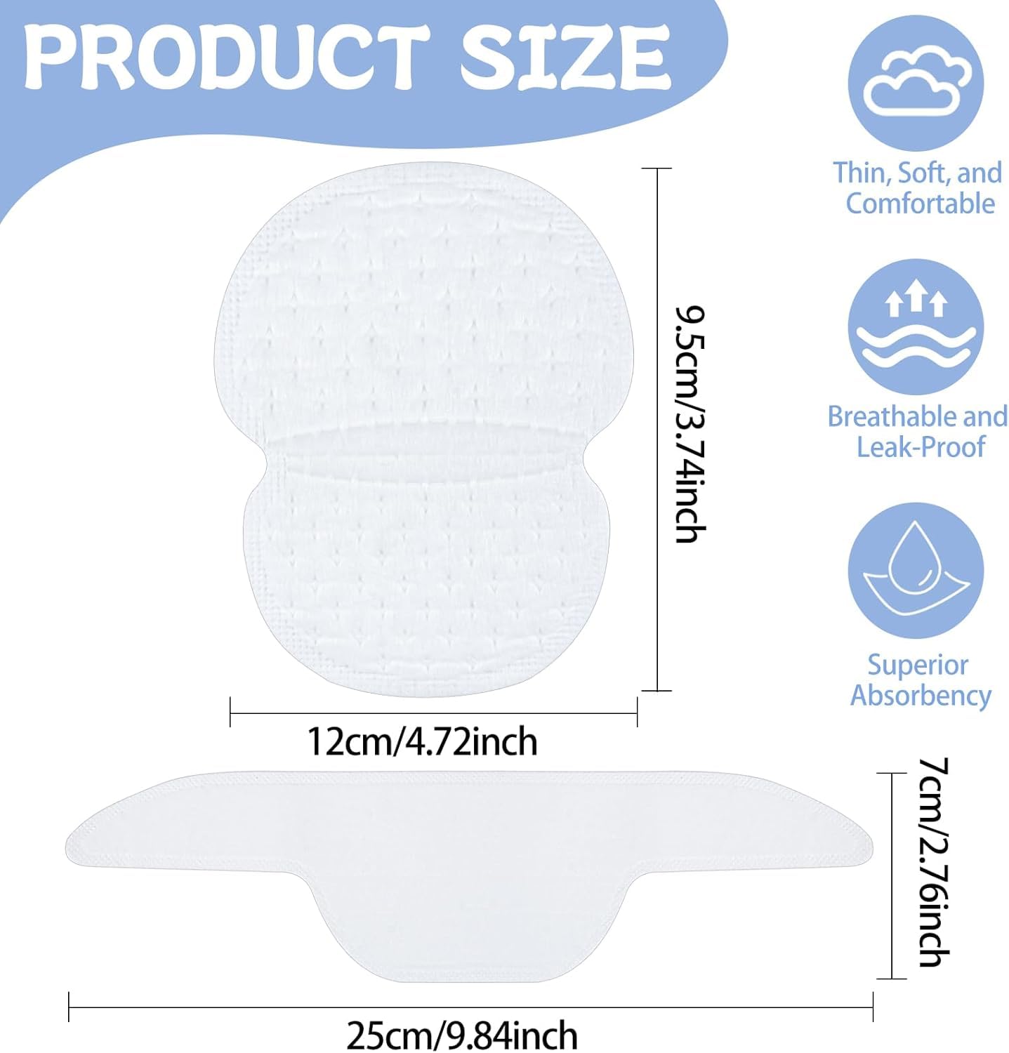 80 Piezas Almohadillas Sudor Axilas, Desechables Almohadillas Absorbentes con 10 Parches para el cuello, Cómodo y Invisible, Antisudor Axilas para Hombres Mujeres