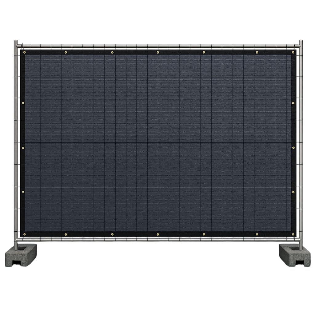 Bauzaunnetz Sichtschutz für Bauzaun Zaunblende 150 g/m² mit Kantenverstärkung und Ösen (anthrazit, 1,80 m x 3,45 m)