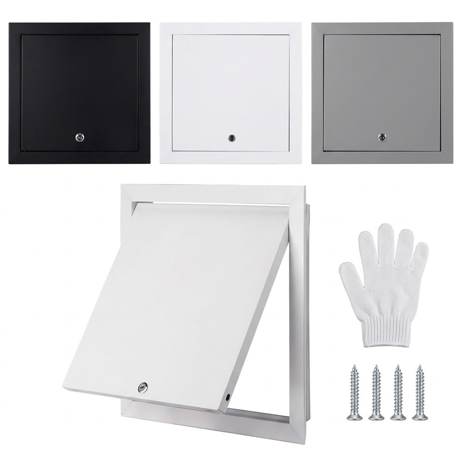 Panel z płyty gipsowo-kartonowej z blokadą, właz konserwacyjny na ścianę i sufit, drzwi serwisowe HVAC, łatwy montaż, 30 x 50, 60, 40 cm, biały, 550 x 550 mm
