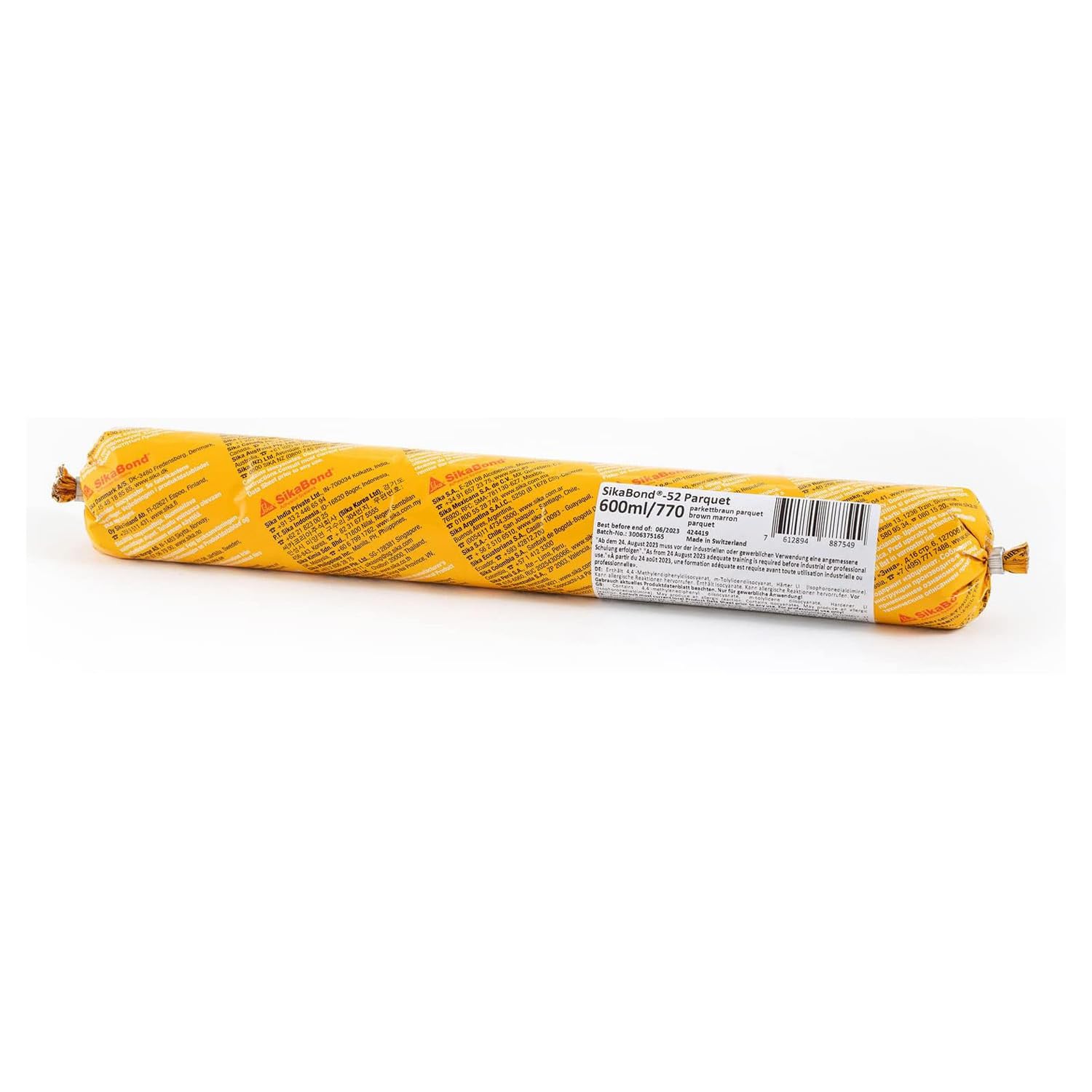 SIKA - Colla per parquet - Sikabond 52 Parquet, Marrone - Formato pratico per piccole riparazioni o rifiniture - Massima tenuta su ogni tipo di massetto e legno - 600ml