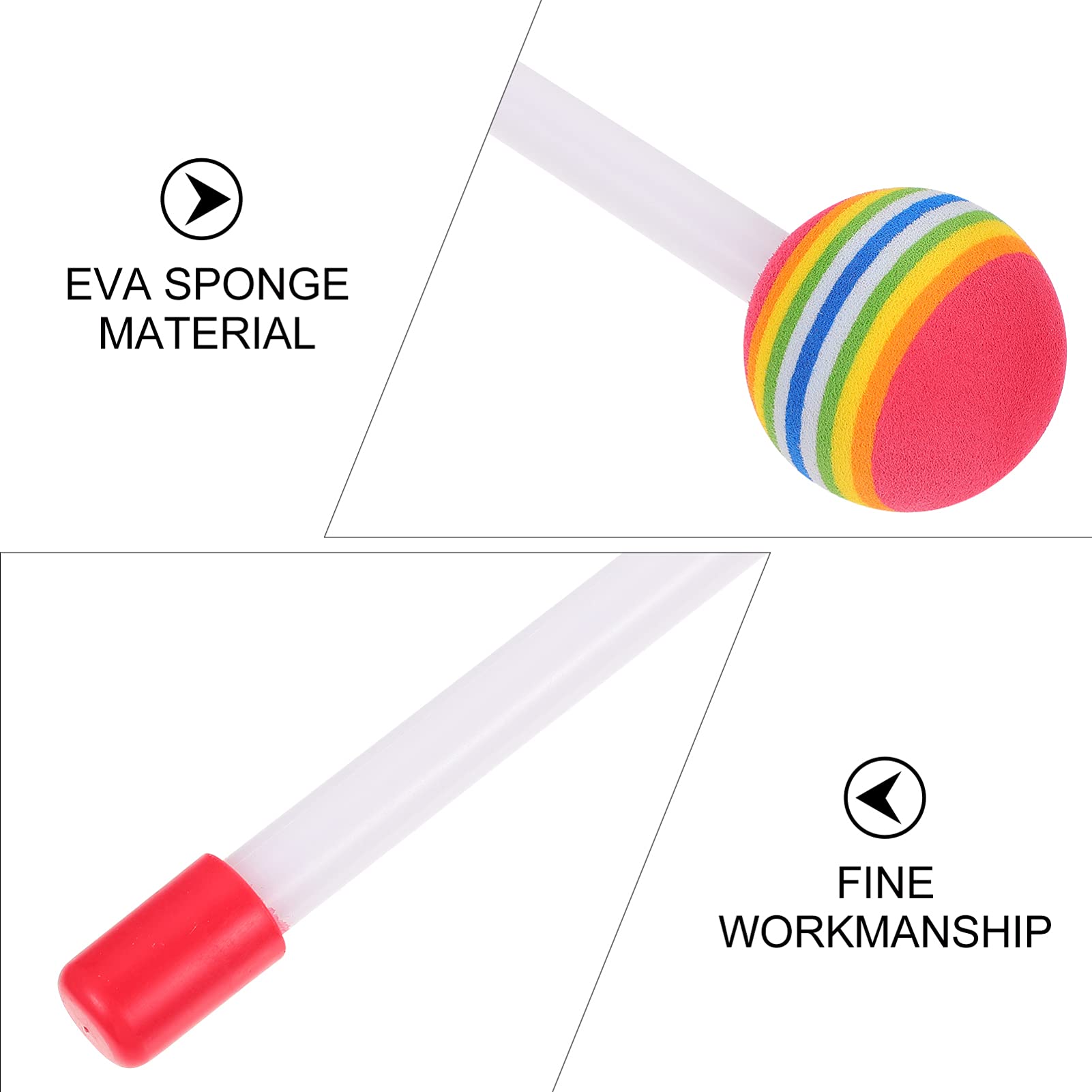 Bacchette Per Tamburo A Forma Di Lecca-Lecca - Colorate, In Materiale Morbido, Per Bambini - Foto 6