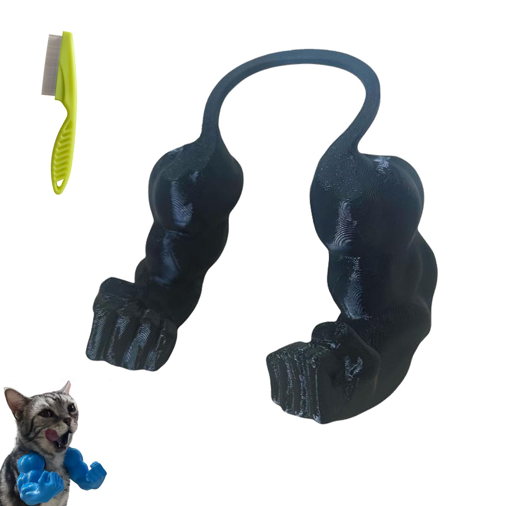 Cat Muscle Arms, Cat Collar, Kitten Supplies, Adjustable Lightweight Design, for Pet Dress-Up, Cosplay, Parties & Photos, Funny Halloween Cats Costume (Black)