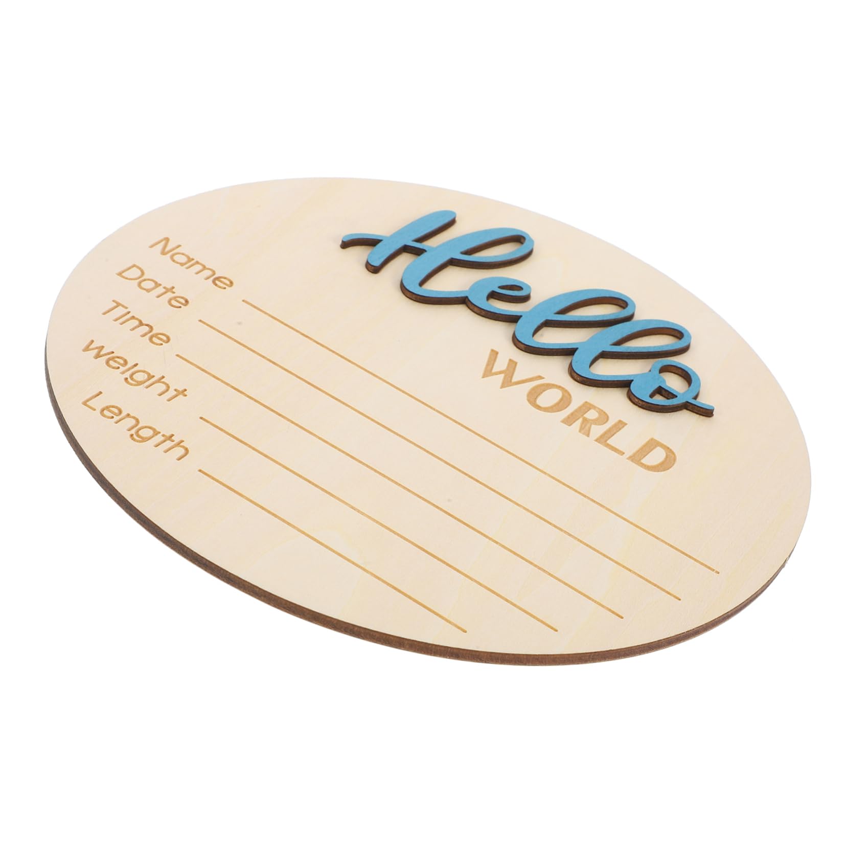 ifundom Monthly Baby Birth Announcement Sign Wooden Round Board Baby Name Sign for Infant