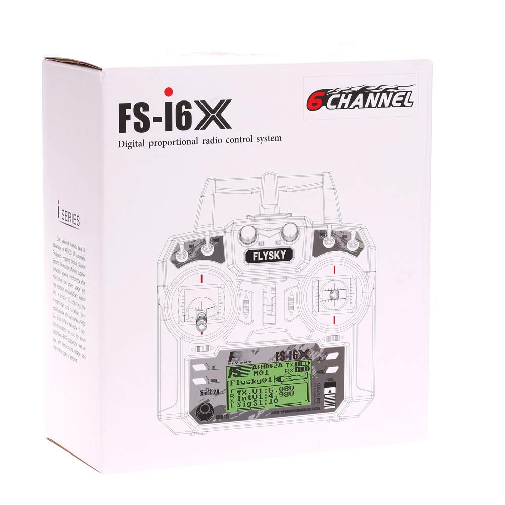 SHUAIGUO FS-i6X 2.4GHz 10CH AFHDS 2A RC Transmitter with FS-iA6B Receiver for RC Drone Airplane Helicopter
