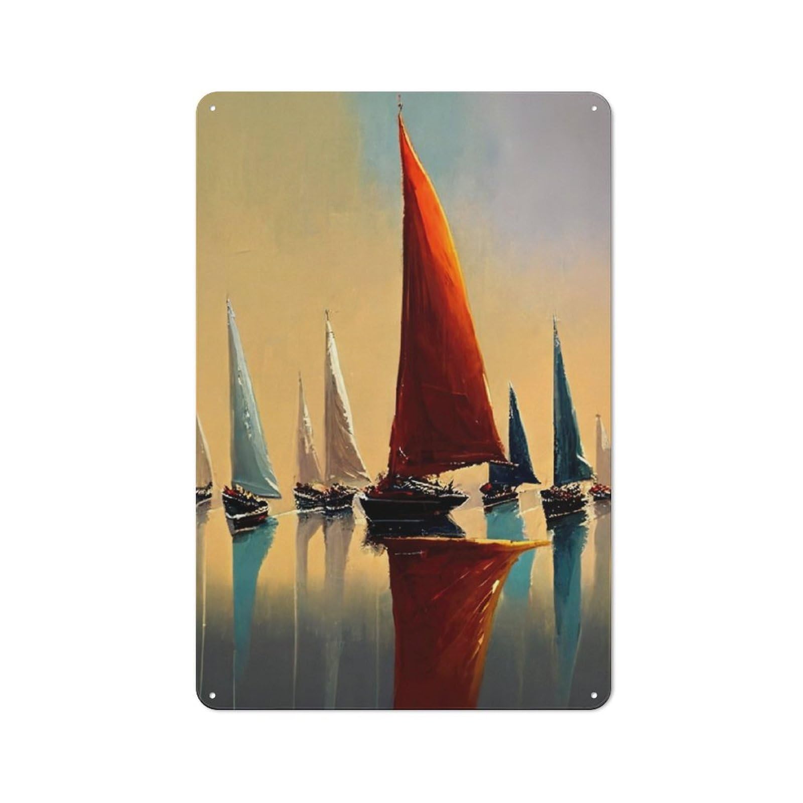Sail Boats Metal Tin Sign for Pet Owners, Birthday, Christmas Or Housewarming Gift, 30x20cm