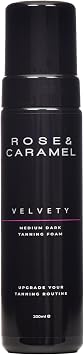 Rose & Caramel Velvety Olive Self Tanning Mousse 200ml, No Orange Tones, Extra Dark Fake Tan, Cruelty Free, Vegan, (Medium - Dark)