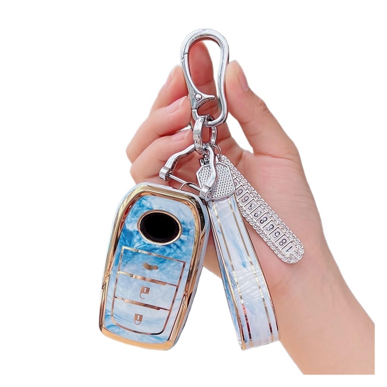 Guscio Chiave Telecomando Per Toyota RAV4 Prius Camry Corolla CHR C-HR Land Cruiser Prado 2 3 Bottoni TPU Copertura Della Cassa Chiave Dell'automobile Portachiavi Accessori(APRICOT)