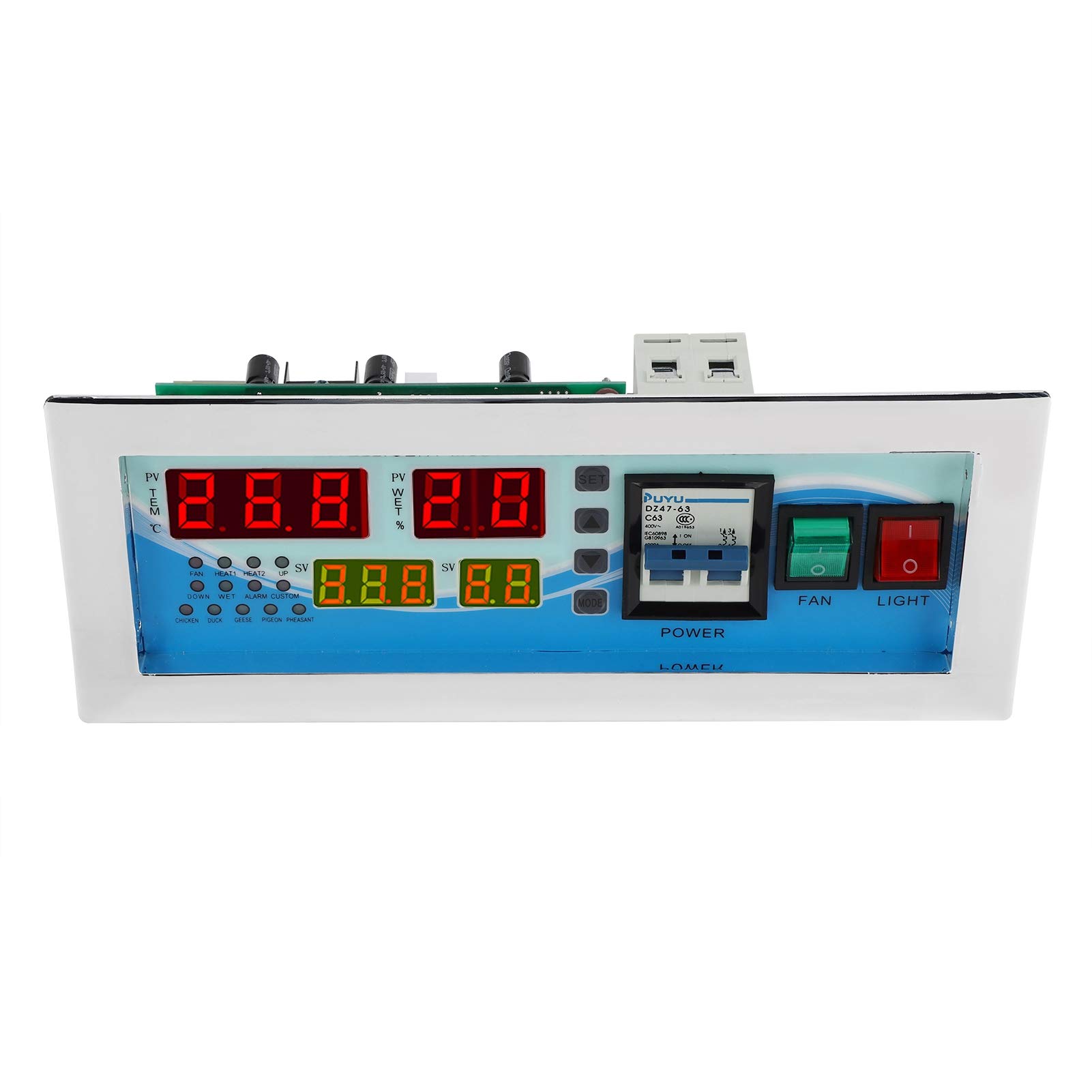 Respicefinem Automatischer Eierinkubator-Controller, digitale Temperatur- und Feuchtigkeitskontrolle für Hühner, Enten, Wachteln, 180–240 V