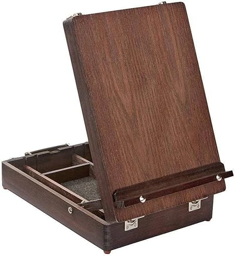 Miniatura 9 de KINGART Caballete ajustable 702 de madera para bocetos, mancha espresso de madera de haya de alta calidad, estuche portátil de almacenamiento de