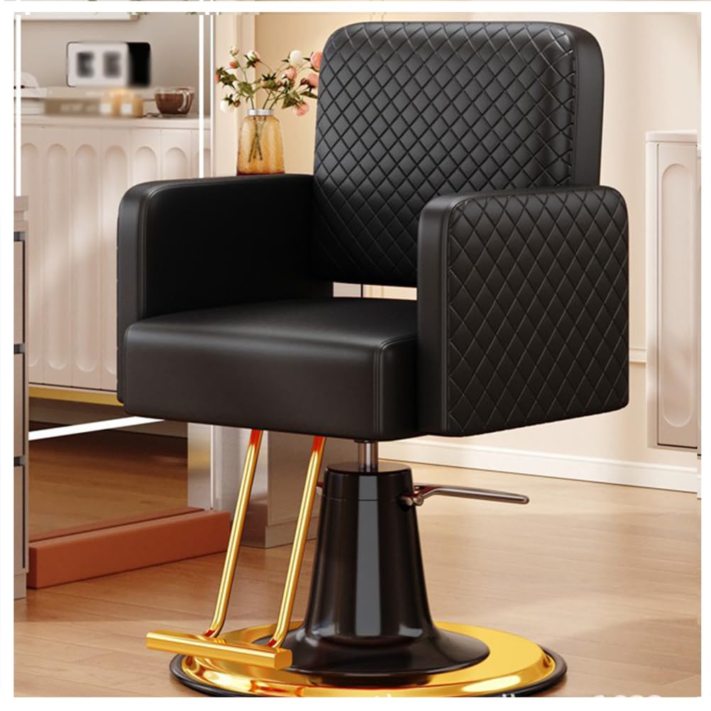 Robuster hydraulischer Friseurstuhl, höhenverstellbar, um 360 ° drehbar, Salonstuhl für Haarstylisten, Spa, Beauty-Ausrüstung, professioneller Make-up-Stuhl