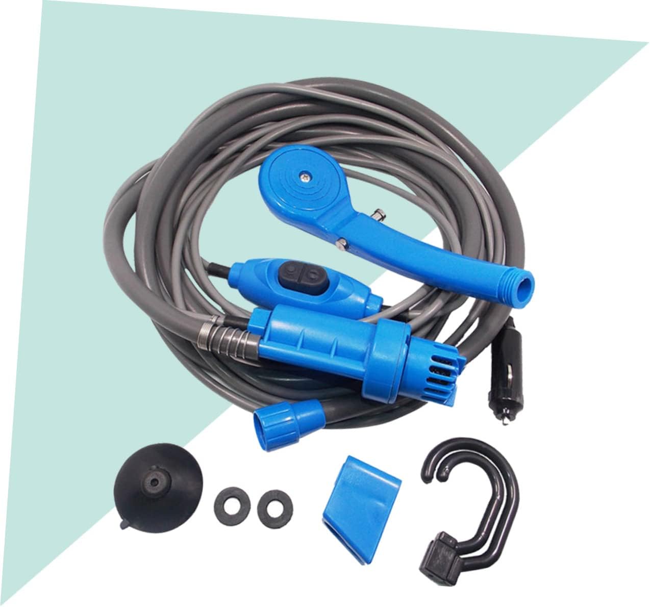 12v Portable Outdoor Camping Shower Set 5m Dc Cable Electric Pump Pet/car Wash Ideal for Travel Beach