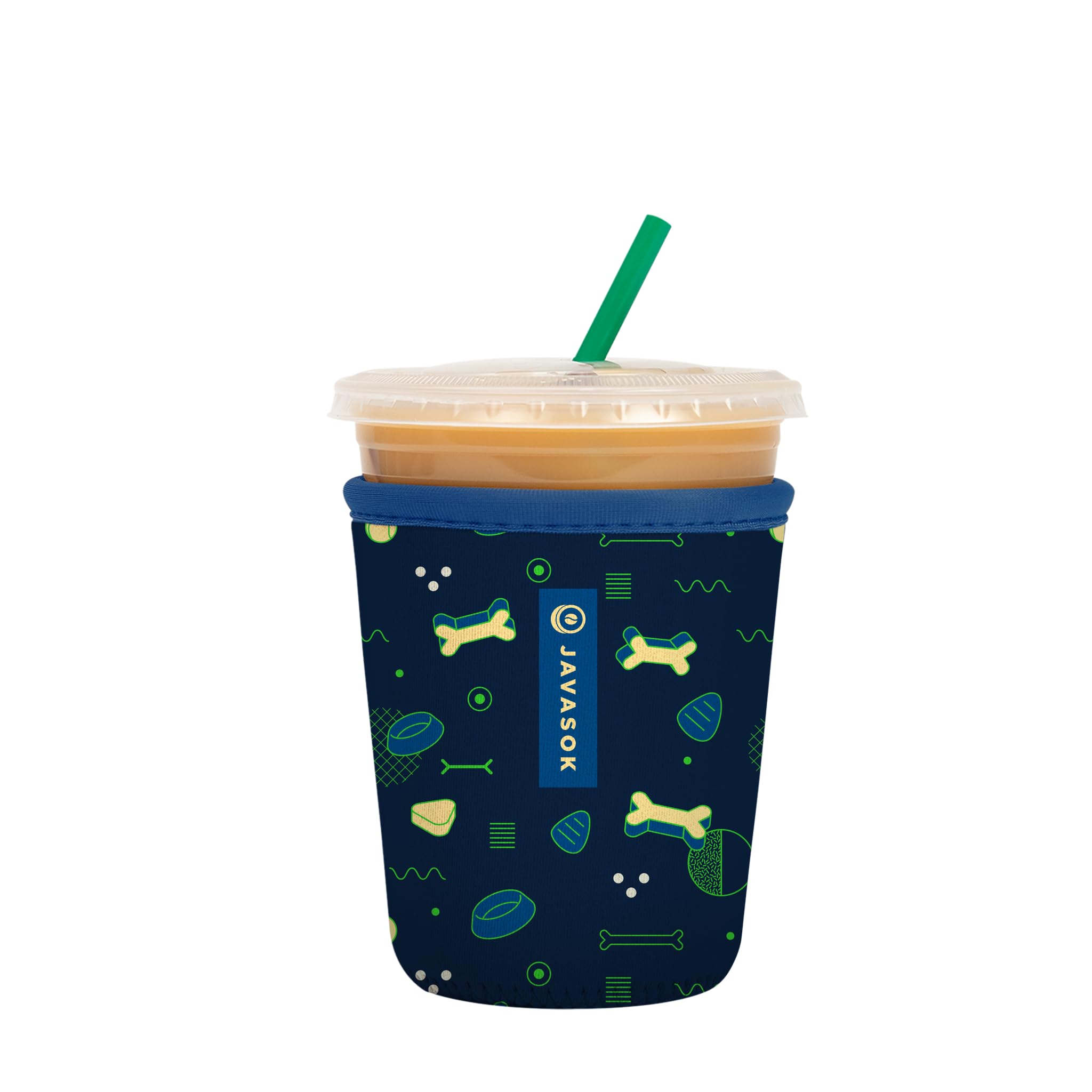 Sok It JavaSok Iced Coffee & Cold Soda Insulated Neoprene Cup Sleeve (Bone Appetit, Small: 16-20oz)