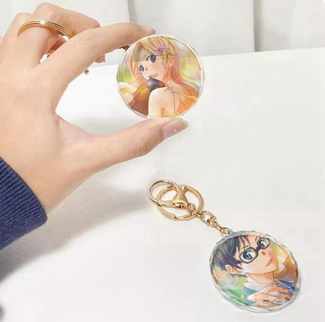 Amazon.co.jp: キーホルダー 四月は君の嘘 クリスタルペンダント