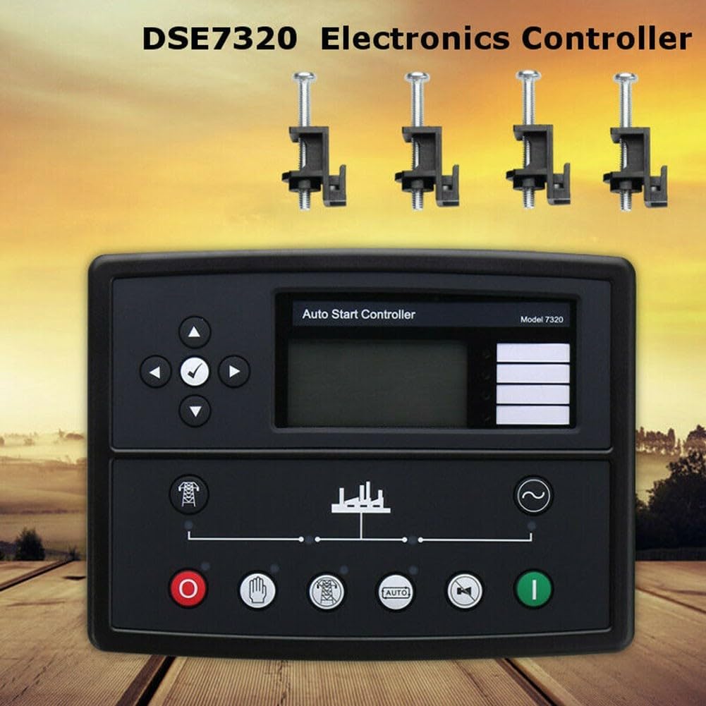 DSE7320 Panel de módulo de control de arranque automático para generador diésel ATS con pantalla LCD y alertas SMS, color negro