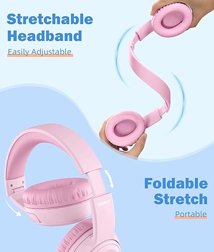 Miniatura 59 de Auriculares para niños con cable, auriculares sobre la oreja para niños con micrófono, límite de volumen de 85/94 dB, auriculares para niños y niñas