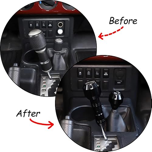 Miniatura 4 de HIRUFAIT Pomo de palanca de cambios de automóvil de repuesto para Toyota FJ Cruiser 2007-2021, accesorios de aleación de aluminio, manija de palanca