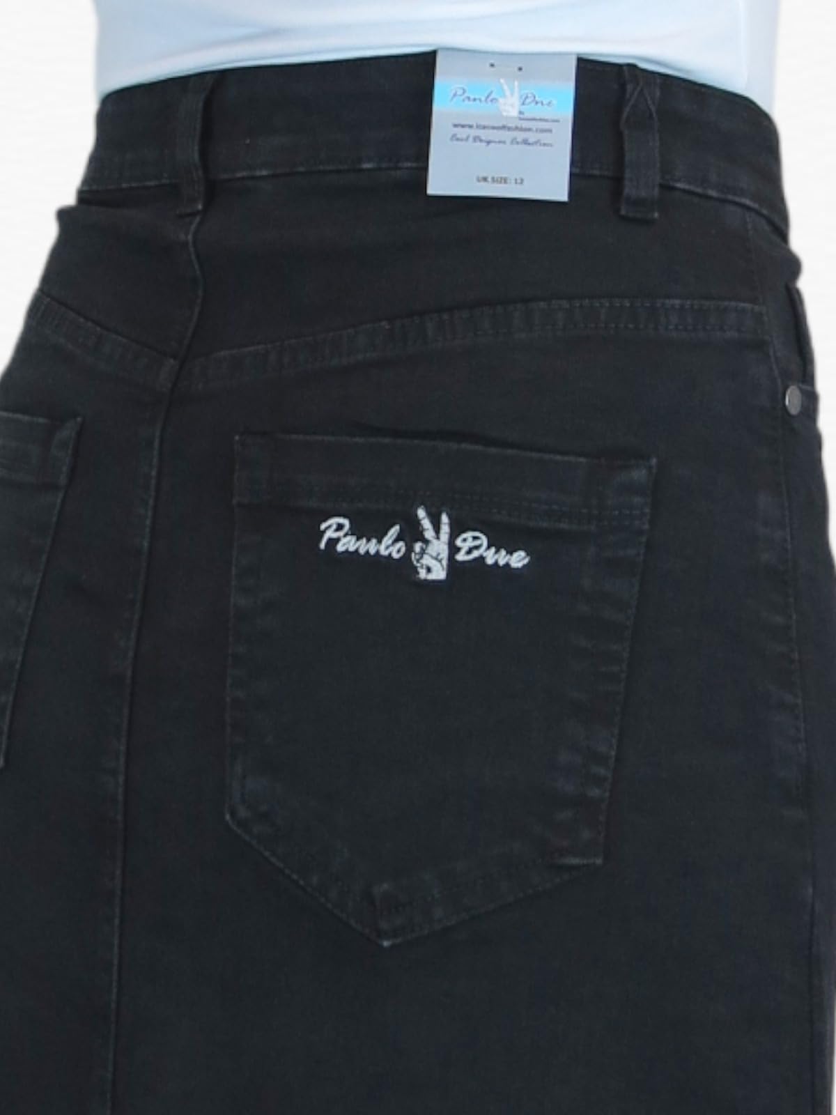 Damen Maxi Long Jeans Rock Sehr Dehnbarer Denim 36-48
