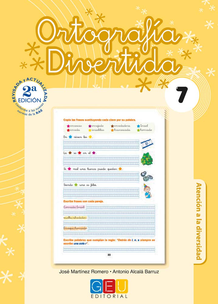 Ortografía divertida 7 / Editorial GEU / 3º Primaria / Mejora la ortografía / Recomendado como apoyo / Con actividades sencillas de repaso