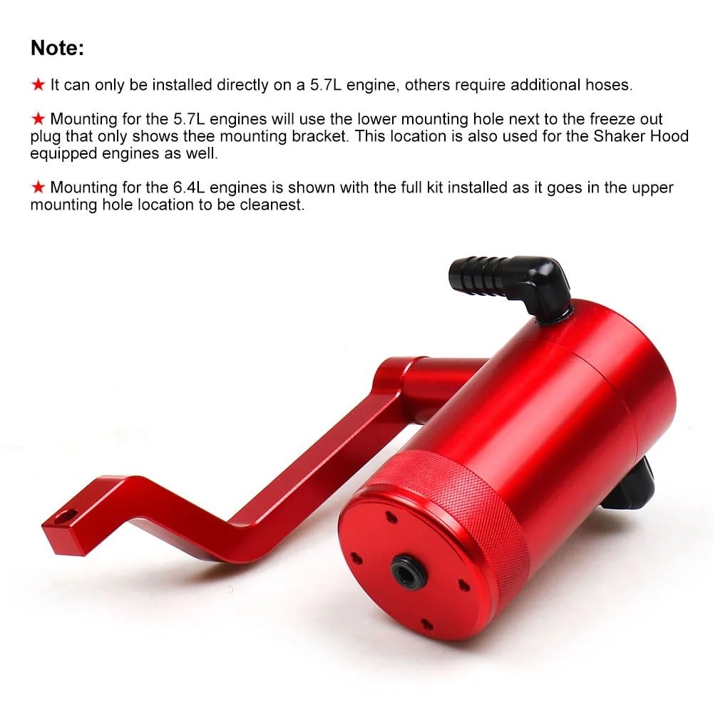 Aluminiowy pojemnik do ściągania oleju 0,18 l z przegrodą pasujący do Ram 1500 2500 3500 5,7 l 6,4 l HEMI 2009-2019 TT102252 Zbiornik Wspomagania Do Samochodu(Black)
