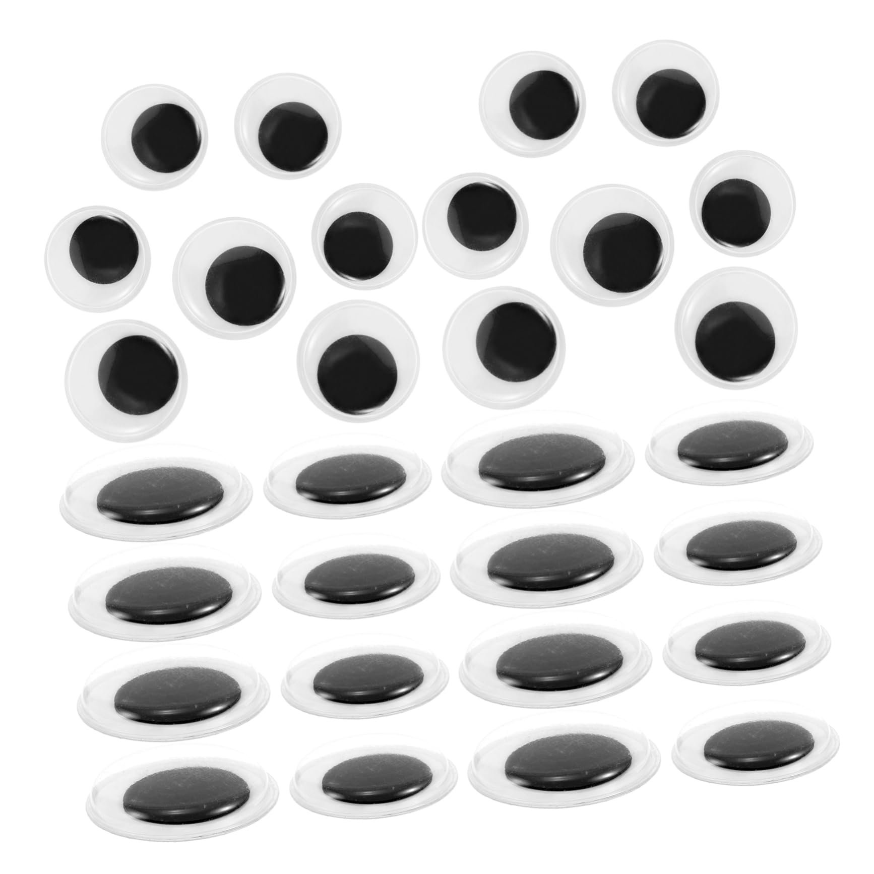 VILLCASE 200pcs Plastic Stick-on Googly Eyes Large Wiggle Eyes Eyelashes Safe Easy to Apply for Boys and Girls' Crafts Decorations